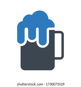 beer vector glyph color icon 