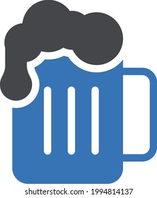 beer vector glyph color icon
