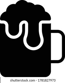 beer vector glyph flat icon 