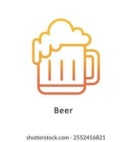 Beer Vector Gradient outline Icon. Eps10 File