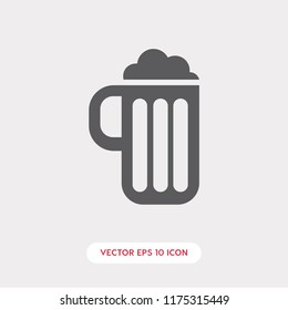 Beer vector icon. Drink symbol.  Pictogram, flat vector sign isolated on white background. Simple vector illustration for graphic and web design.