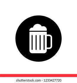 Beer vector icon, drink symbol. Simple, flat design for web or mobile app