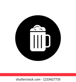 Beer vector icon, drink symbol. Simple, flat design for web or mobile app