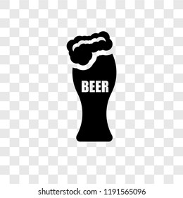Beer vector icon isolated on transparent background, Beer transparency logo concept