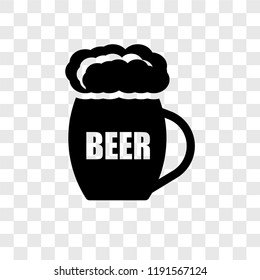 Beer vector icon isolated on transparent background, Beer transparency logo concept