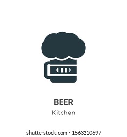 Beer vector icon on white background. Flat vector beer icon symbol sign from modern kitchen collection for mobile concept and web apps design.