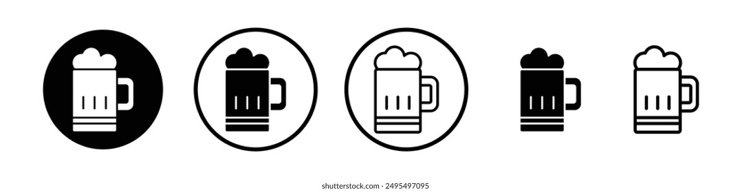 Bier-Vektorgrafik-Icon in Schwarz-Weiß.