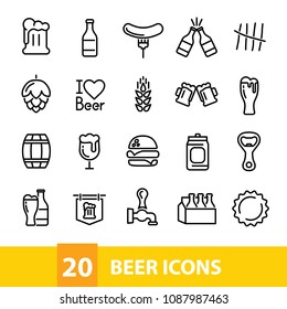 beer vector icons collection