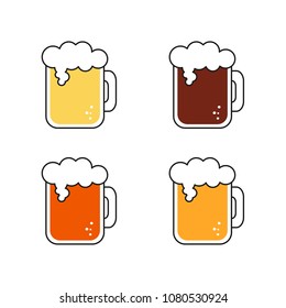 beer vector icons set