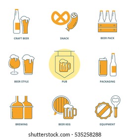 Beer vector icons set 