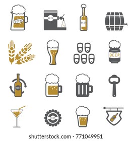 Beer vector icons set