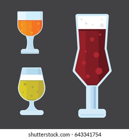 Beer vector icons set. bar alcohol.