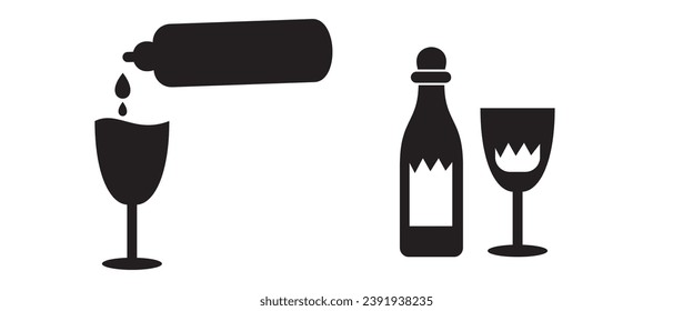 Beer vector icons set - bottle, glass, pint