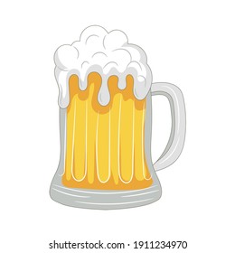 Beer vector illustration, isolated colored hand drawn style