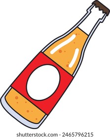 Ilustración vectorial de cerveza aislada sobre fondo blanco