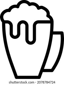 ilustración del vector de cerveza en un fondo transparente. Símbolos de calidad premium. Icono vectorial de trazo para el concepto y diseño gráfico.