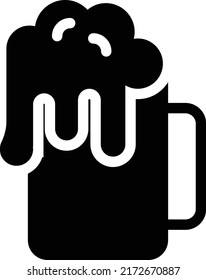 Ilustración del vector de cerveza en un fondo transparente.Símbolos de calidad premium.Icono vector glifos para el diseño de concepto y gráfico.