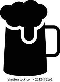 ilustración del vector de cerveza en un fondo transparente. Símbolos de calidad superior. Iconos vectoriales de glifos para diseño de conceptos y gráficos. 

