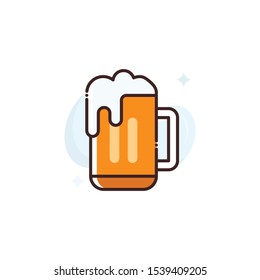 Beer vector illustration. Outline filled Travel & Tourism icons.