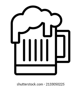 Icono de línea vector de cerveza. Icono de línea vector simple