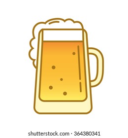 Beer vector line illustration