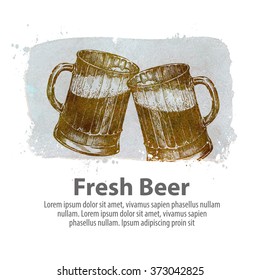 beer vector logo design template. pub, brasserie icon