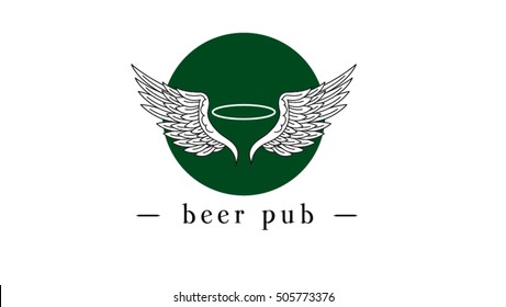 Beer vector logo design template. Brewery logo. Beer pub sign (symbol, icon, emblem, label)