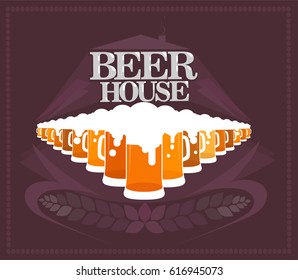 Beer vector logo design template