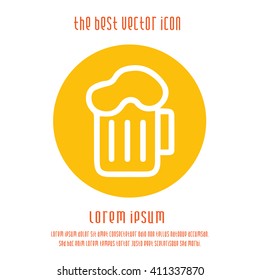 Beer vector logo icon. Mug of beer simple isolated logo symbol.