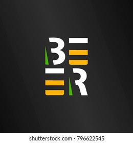 Beer vector logo. Inscription beer in vector.
