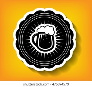 Beer vector logo label