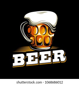 Beer vector on dark background