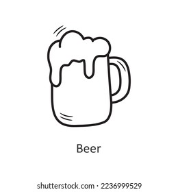 Beer vector outline Icon Design illustration. New Year Symbol on White background EPS 10 File