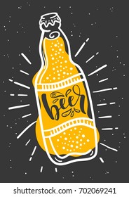 Beer vector poster, label or banner design. Vector illustration