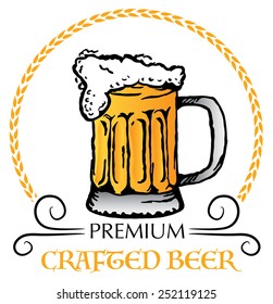 Beer Vector Poster. Vintage Poster Template. 