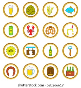 Beer vector set in cartoon style isolated on white background