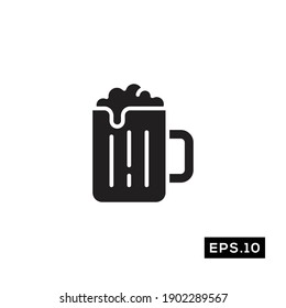 Beer Vector. Beer Symbol Silhouette Vector