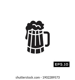 Beer Vector. Beer Symbol Silhouette Vector