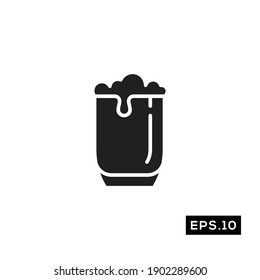 Beer Vector. Beer Symbol Silhouette Vector
