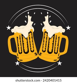 beer vector and typography t shirt design