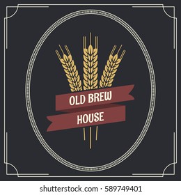 beer vintage label logo background