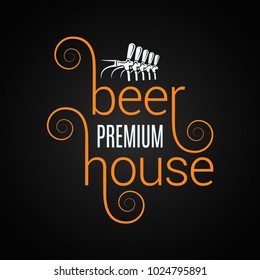 beer vintage lettering with taps on black backgrounds
