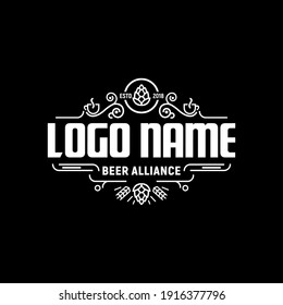 Beer Vintage Logo Design Template Inspiration, Vector Illustration. Retro Logo.