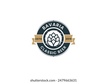 Beer Vintage Logo Design Template Inspiration, Vector Illustration. Retro Logo.