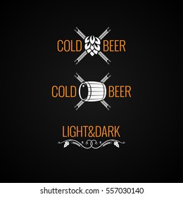Beer Vintage Logo Set Background