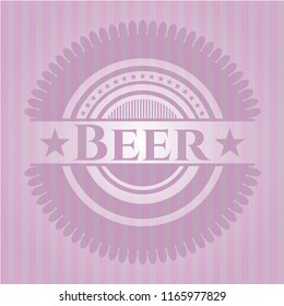 Beer vintage pink emblem