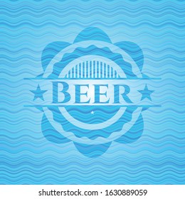 Beer water wave badge background. Vector Illustration. Detailed.