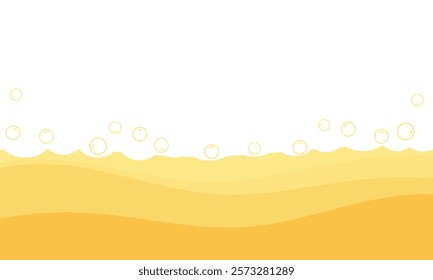 Beer wave with  foam bubbles background vector.