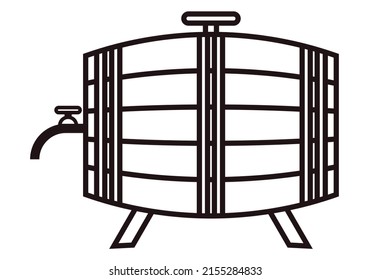 Beer or wine barrel black icon.