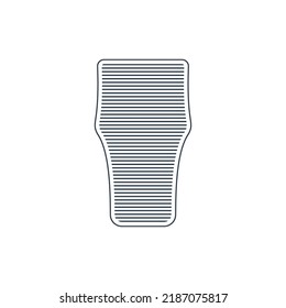 Beer or wine glass in minimalist linear style. Silhouette of glassware performed in the form of black thin lines. Alcohol drink. Isolated image on white backdrop. Vector.
